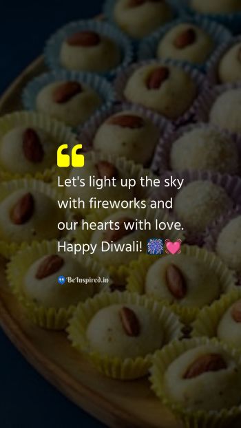 Diwali/Deepavali Wishes Quote related to fireworks, love, sky