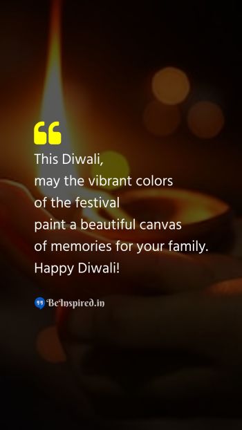 Diwali/Deepavali Wishes Quote related to vibrant colors, festival, memories, family, diwali