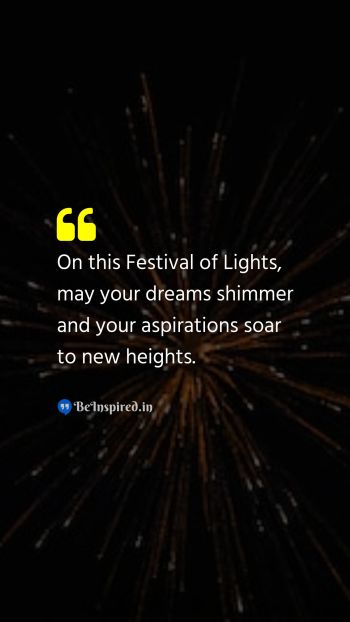 Diwali/Deepavali Wishes Quote related to dreams, aspirations, lights, festival