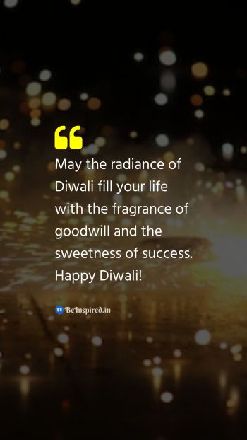 Diwali/Deepavali Wishes Quote related to goodwill, success, festival