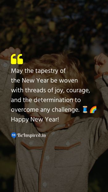 New Year Wishes Quote related to tapestry, joy, courage, determination