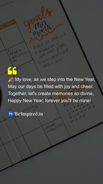 New Year Wishes Quote related to love and cheer, creating memories