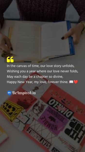 New Year Wishes Quote related to love story, divine chapters