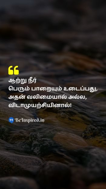 Unknown TamilPicture Quote on stream stone strength perseverance motivational ஓடை கல் வலிமை விடாமுயற்சி தன்னம்பிக்கை 