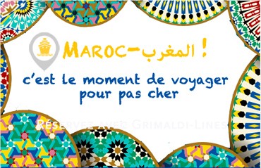 GNV vous offre une réduction immédiate de 10% sur votre billet pour tout voyage 
 La promotion est valable sur toutes les lignes, et même pour la traversée  Sète/Nador et  Barcelone/Nador. 
Profitez maintenant de cette promotion valable directement sur notre site pour toutes les traversées Sete Tanger/ !