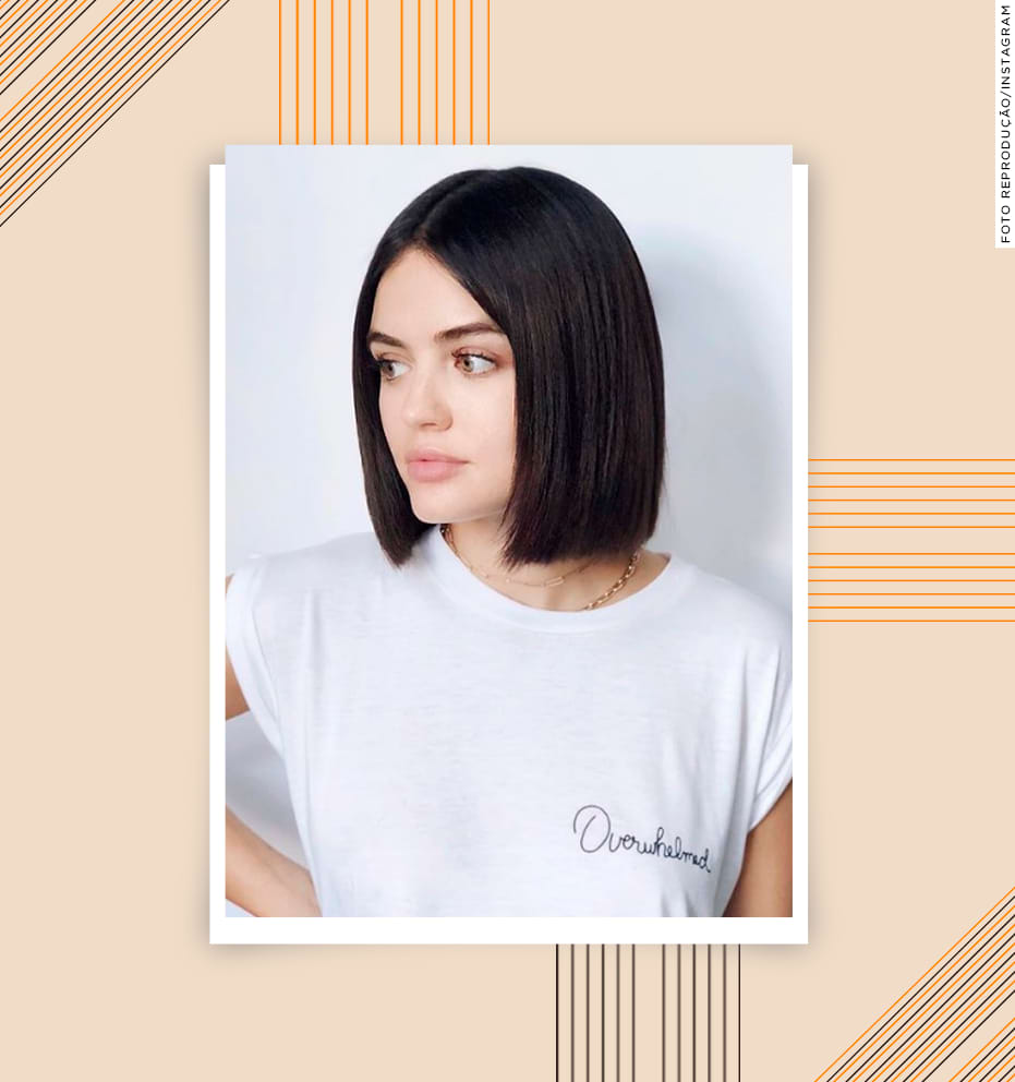 Lucy Hale com blunt cut