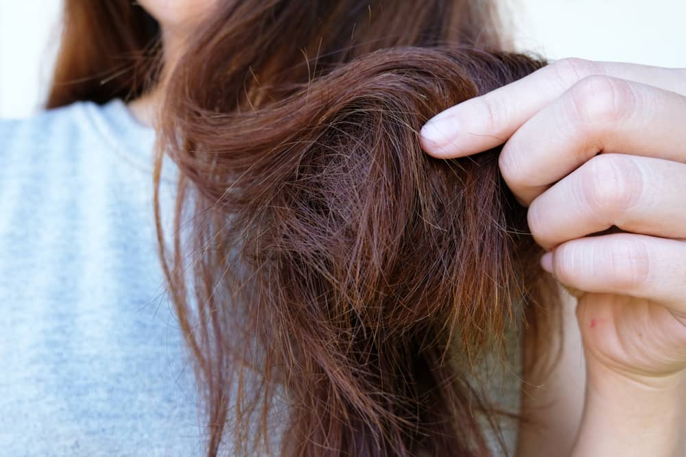 Imagem com foco em um cabelo com alta porosidade