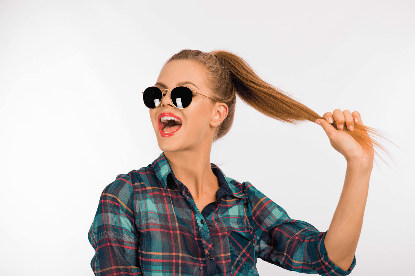 Penteado com rabo de cavalo
