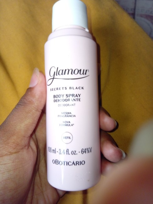 Desodorante Colônia Refil Glamour Secrets Black o Boticário