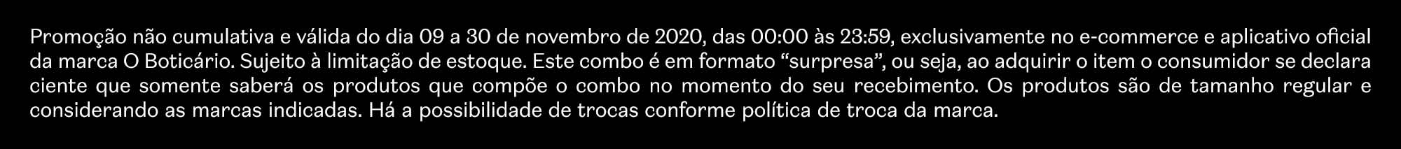 C16/20: COMBO SURPRESA: texto legal