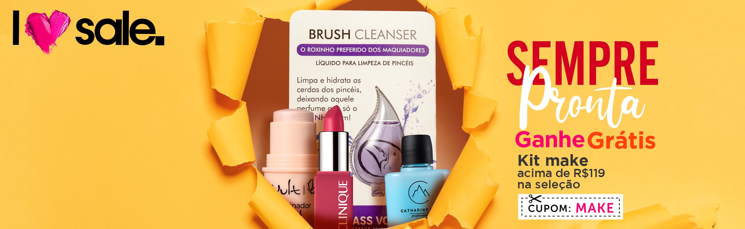 Ganhe kit Make acima R$119 na seleção