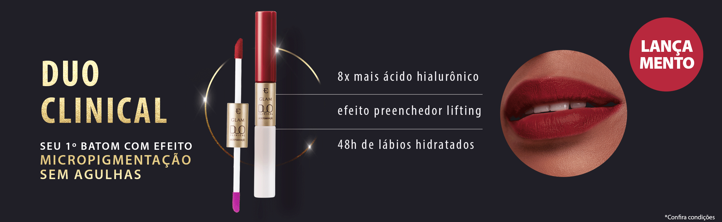 Batom Líquido Glam Duo Clinical Eudora Eudora
