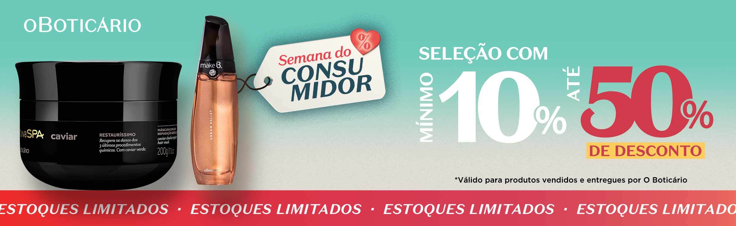 Mínimo 10% OFF nos favoritos do O Boticário.