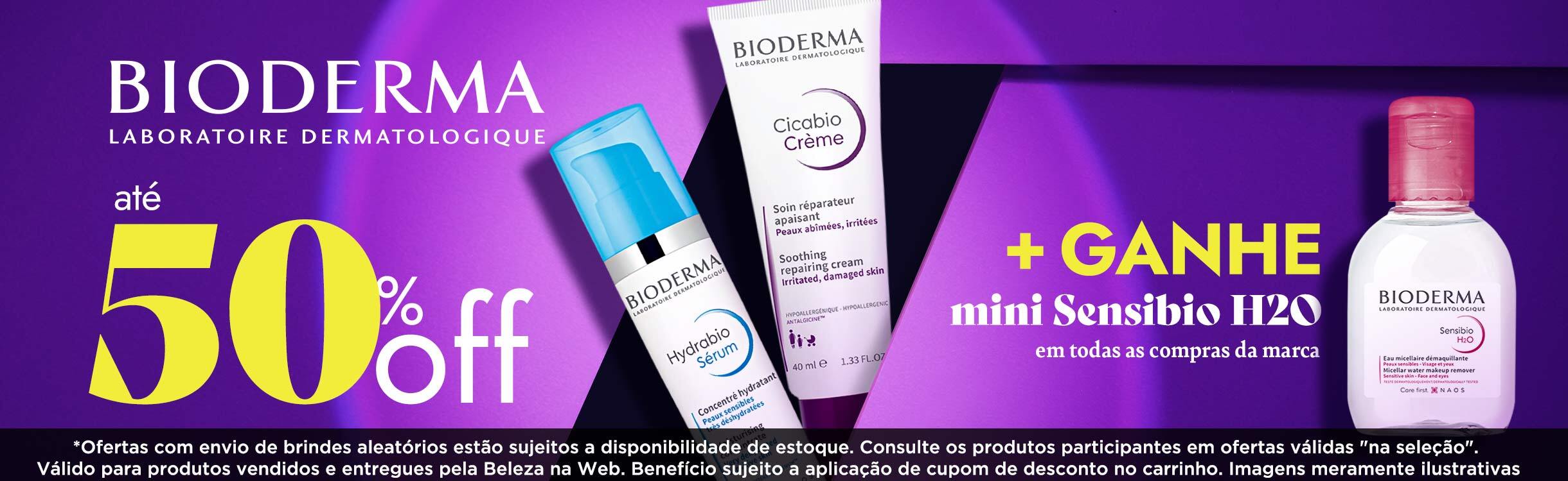 Seleção com até 50% OFF + ganhe mini Sensibio H2O em todas as compras da marca: