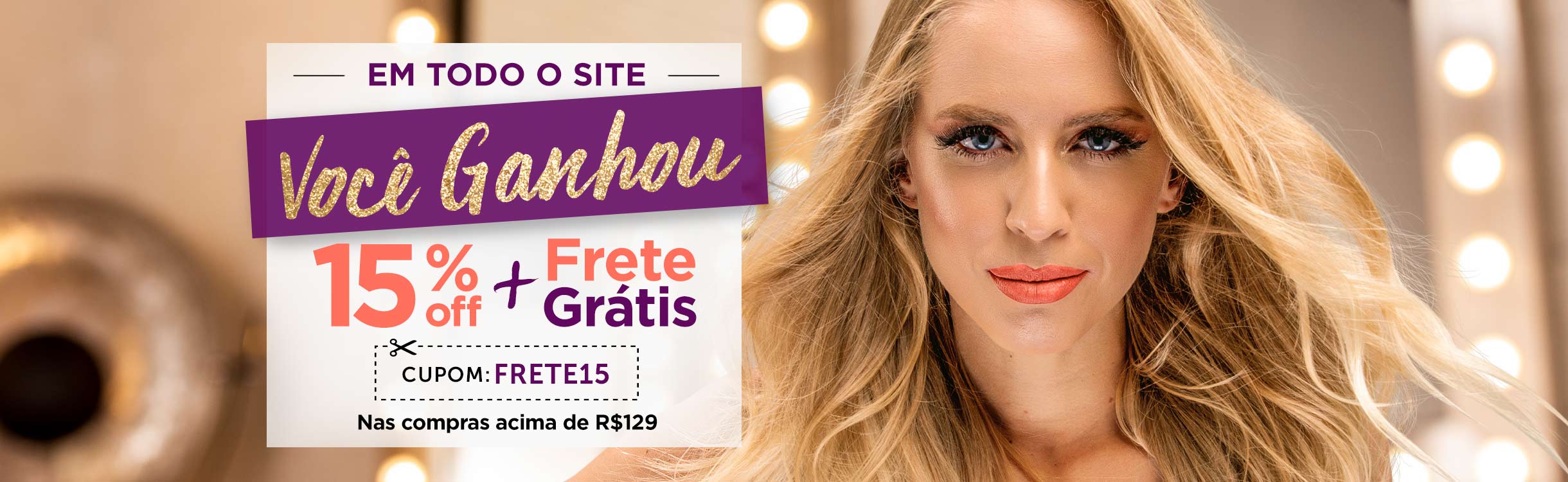 15%OFF Extra + Frete Grátis