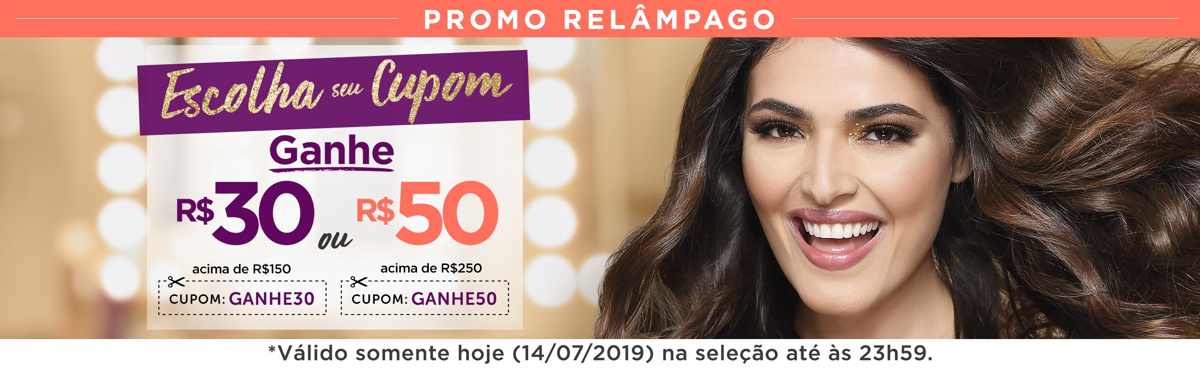 Escolha seu desconto! R$30 ou R$50!