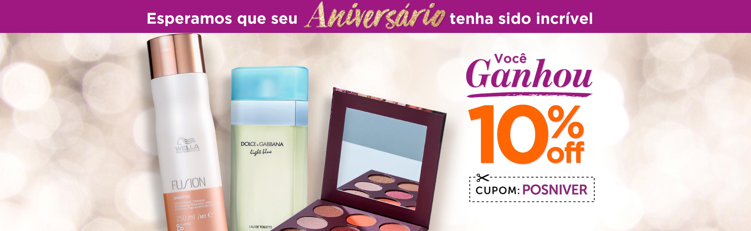 10% OFF Extra no seu aniversário!