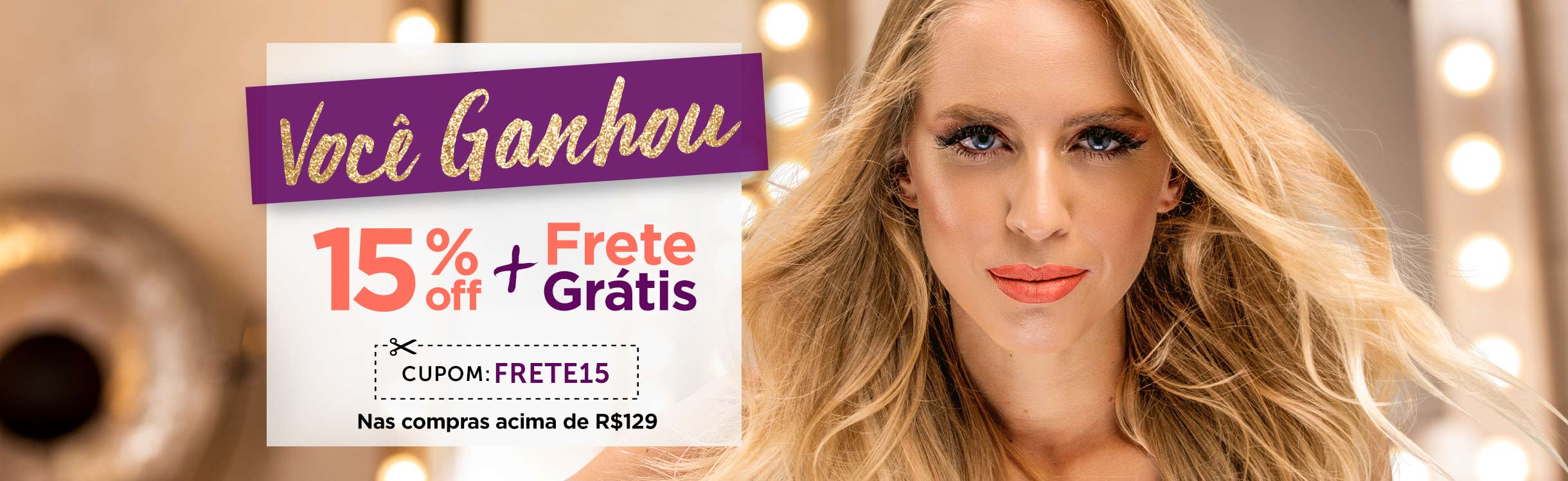 15% OFF Extra + Frete Grátis