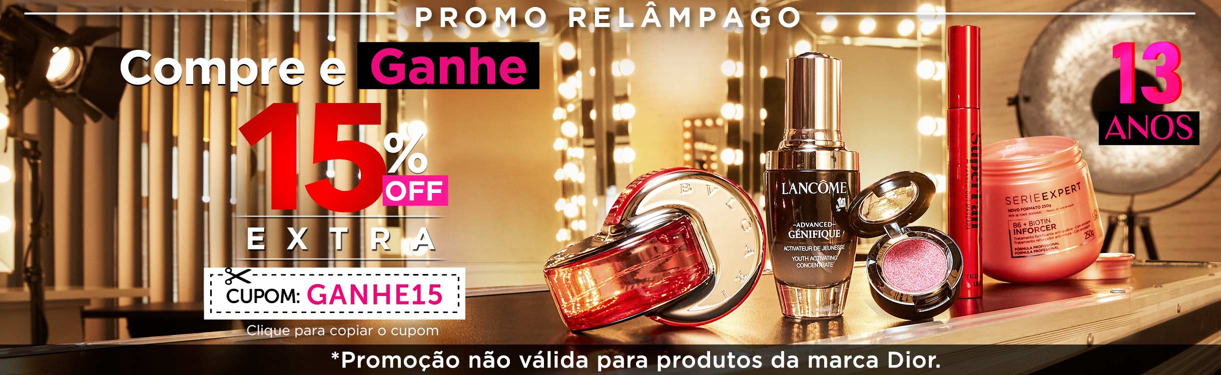 Cupom de 15% OFF Extra!