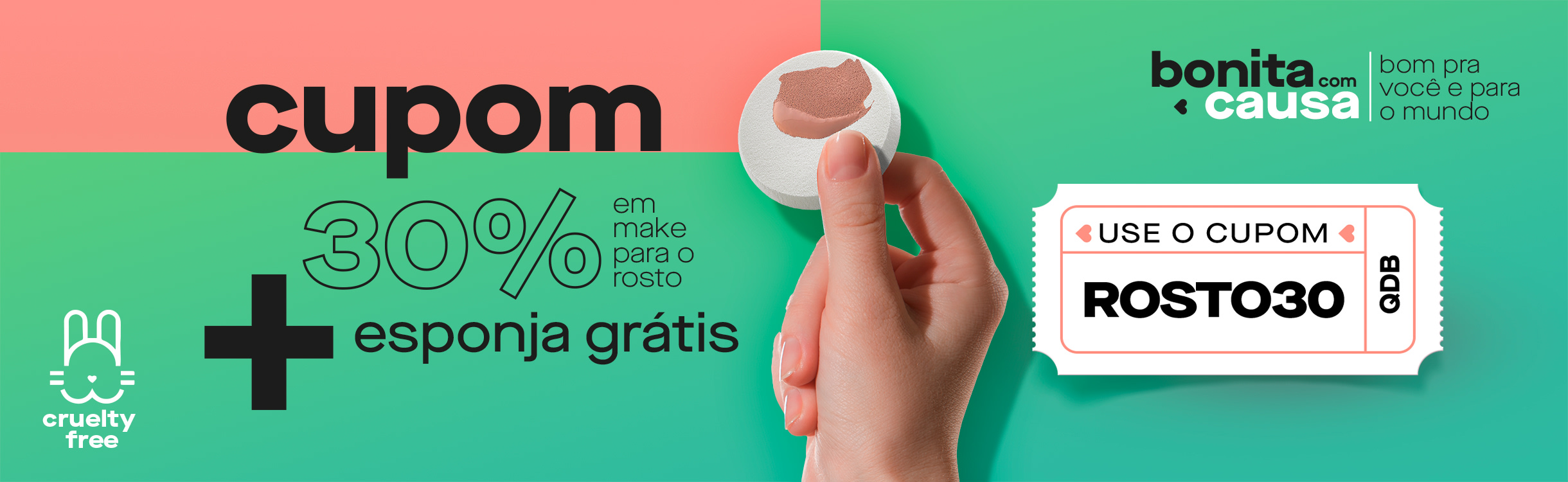 Make para o rosto com 30%off