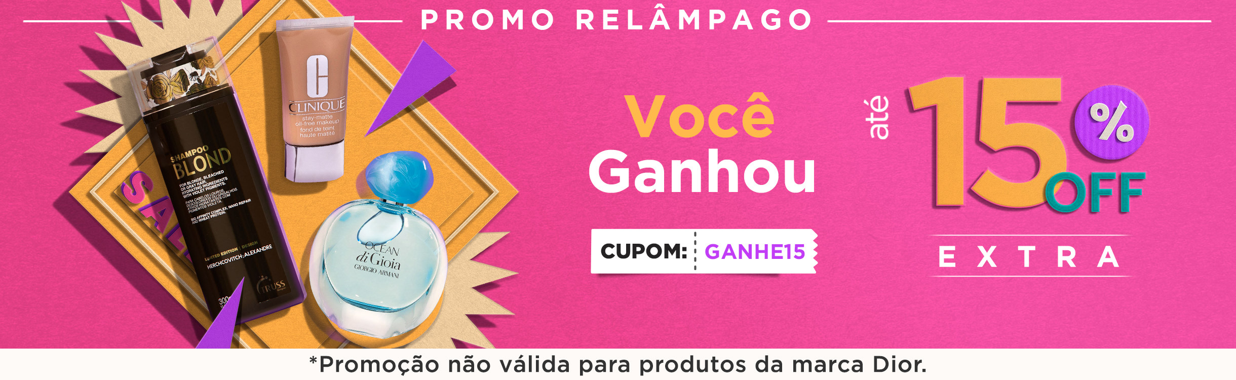 Cupom de 15% OFF Extra!