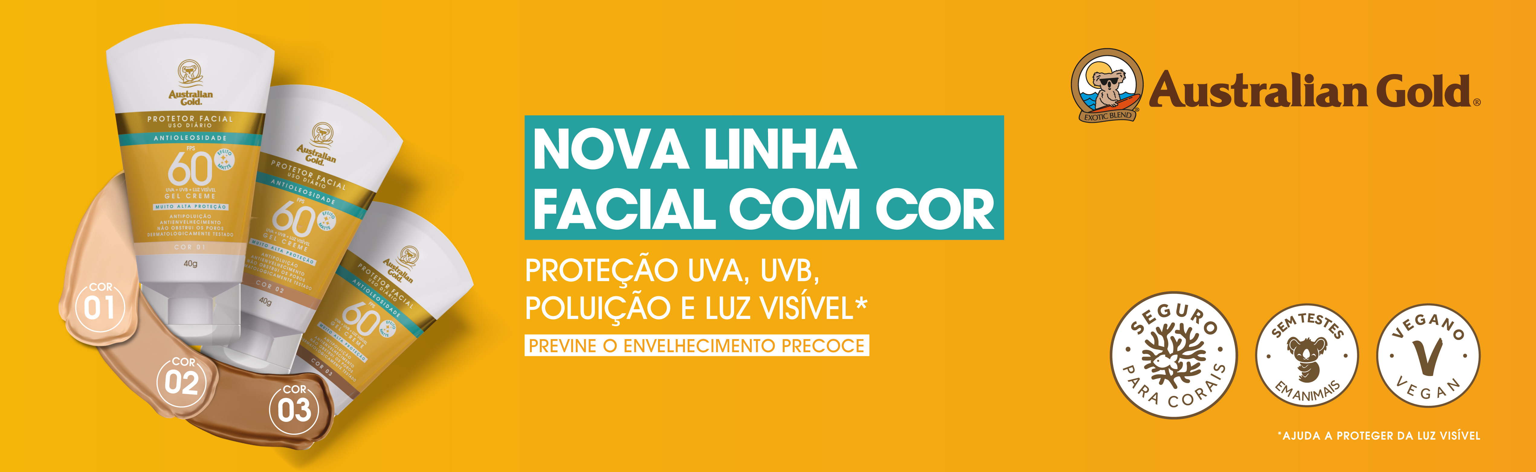 Protetor Solar Facial Australian Gold e Bronzeamento