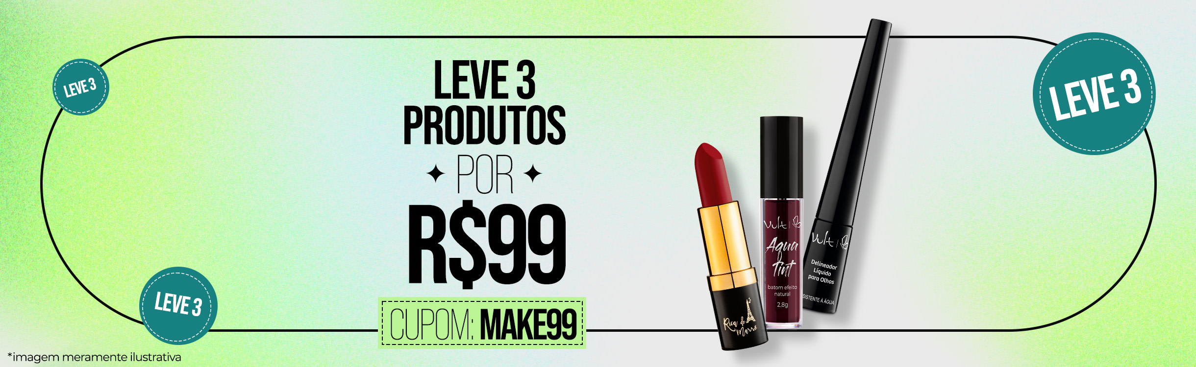 Leve 3 makes por R$ 99