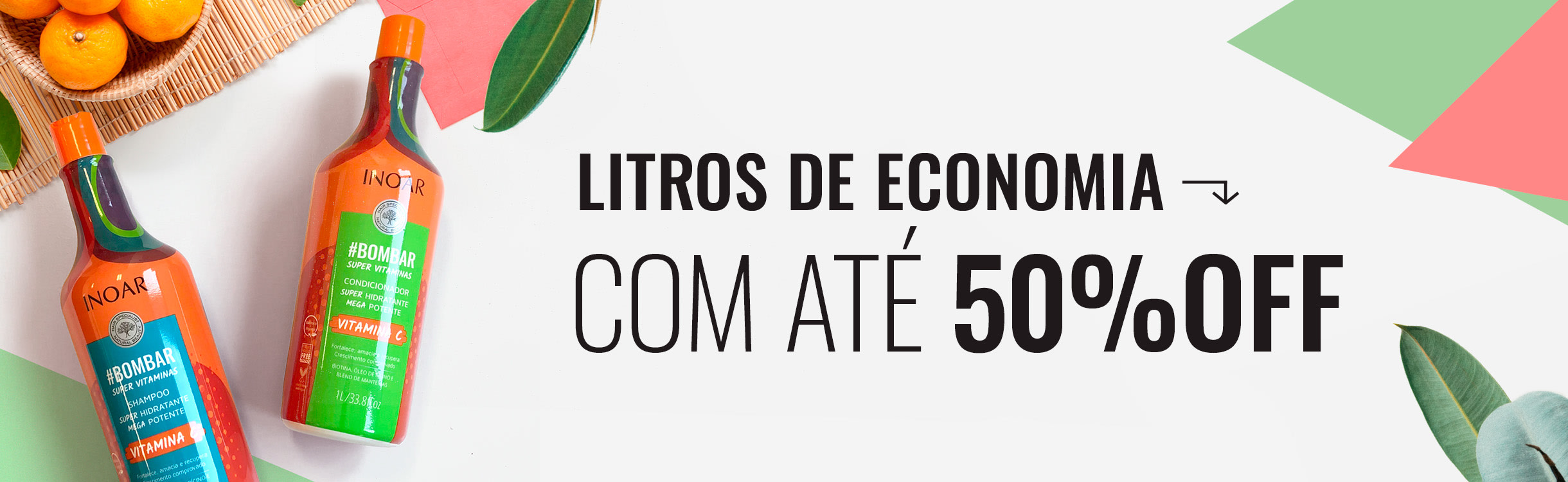 Litros de produtos para seus cabelos com até 50% OFF!