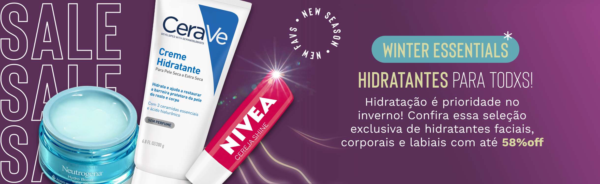 Hidratantes: Faciais, corporais e labiais com até 58%OFF!