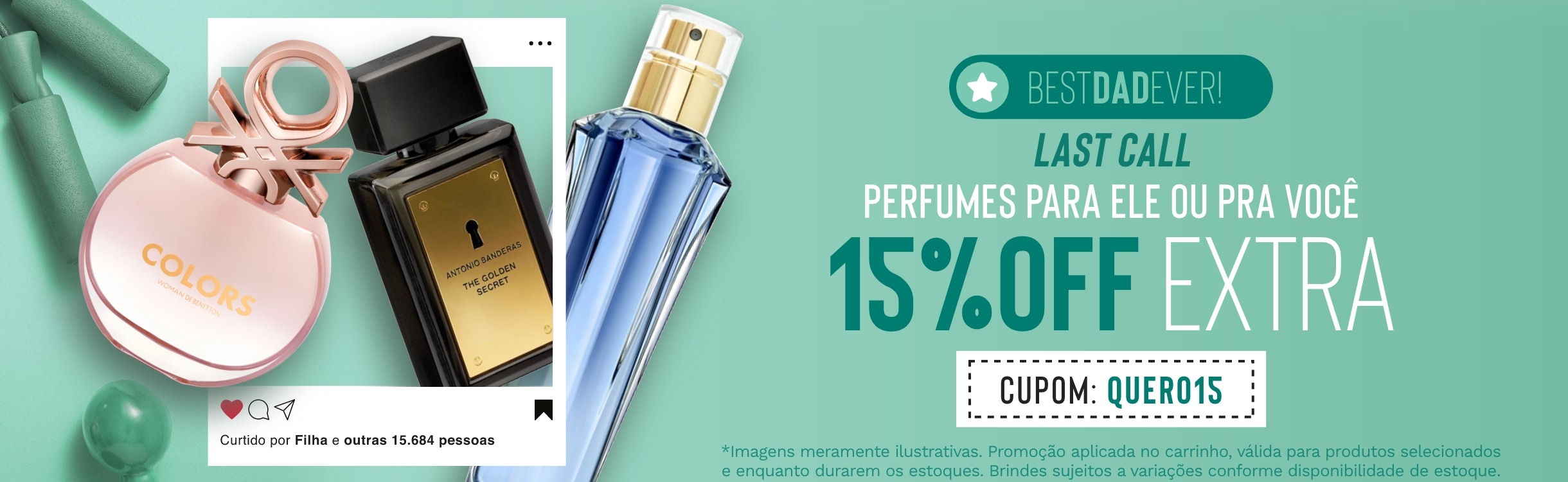 Perfumes com 15% OFF EXTRA