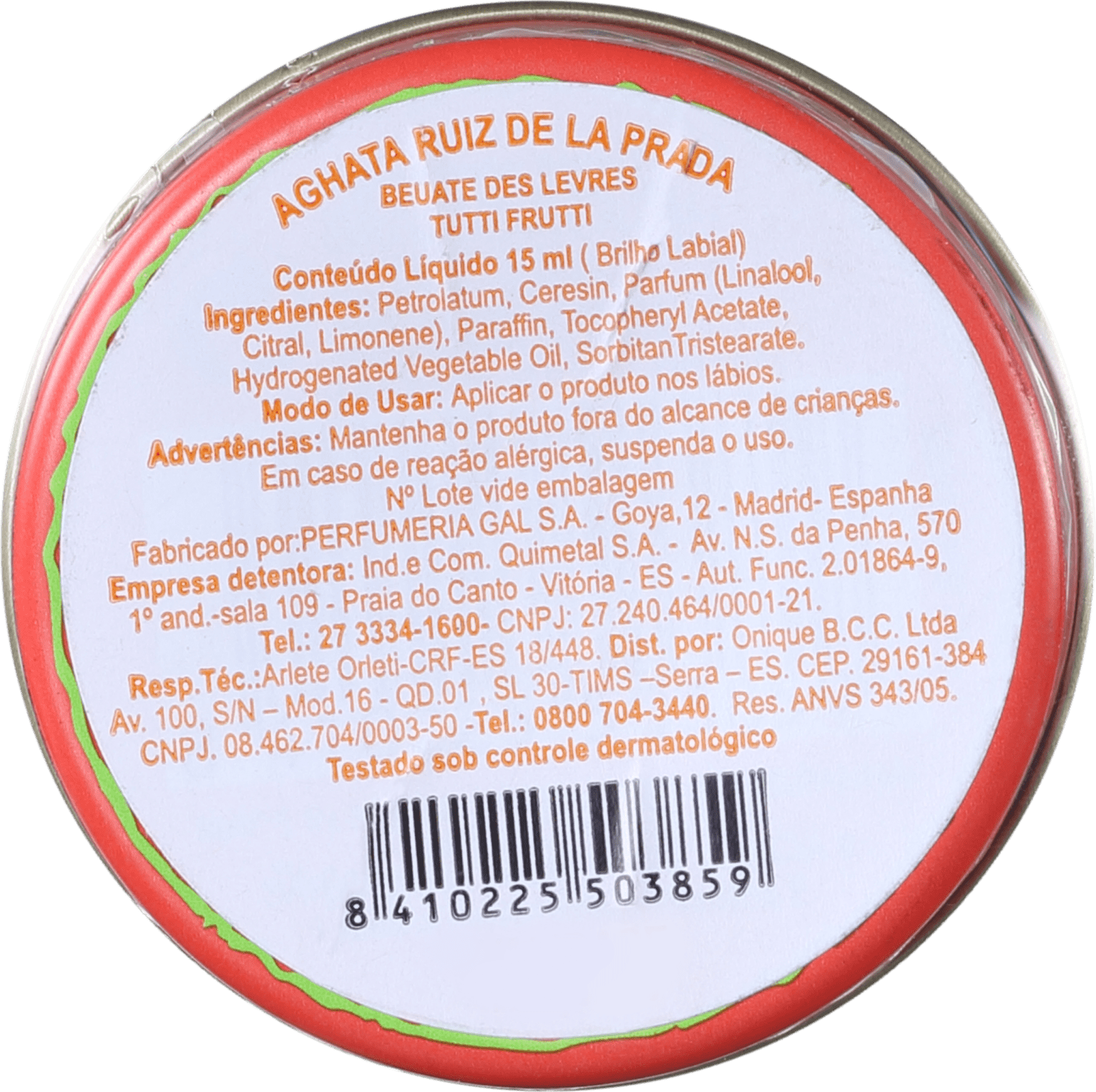 Agatha Ruiz de La Prada Tutti Frutti Beauté Des Lèvres - Brilho Labial 15ml