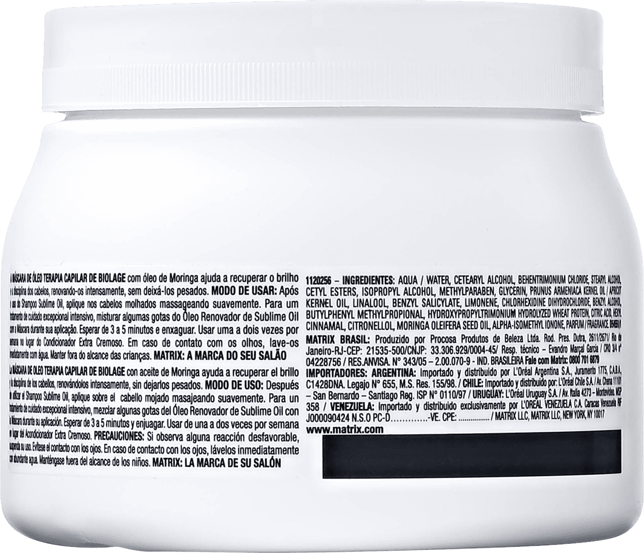 Matrix Biolage Sublime Oil Máscara de Óleo Terapia - Tratamento 500g