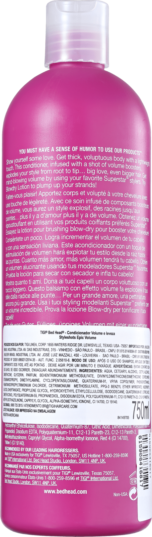 TIGI Bed Head Styleshots Epic Volume - Condicionador 750ml