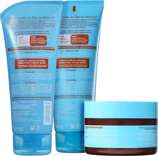 Kit Yenzah OM Óleo de Marrocos Argan Trio (3 Produtos)
