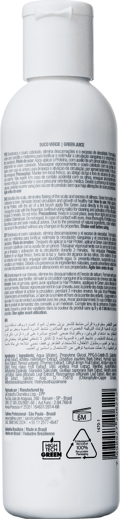 Cadiveu Professional Detox Suco Verde - Tônico Capilar 220ml