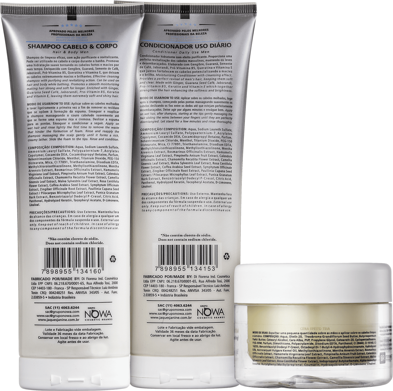 Kit Jacques Janine Professionnel Exclusivo para Homens Cera (3 Produtos)