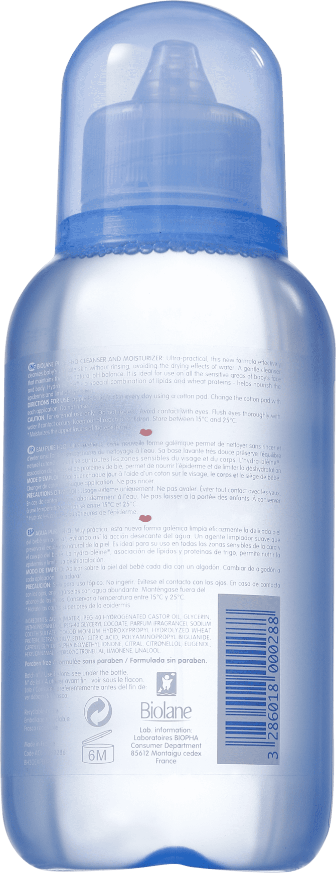 Biolane Eau Pure H2O - Água de Limpeza 400ml