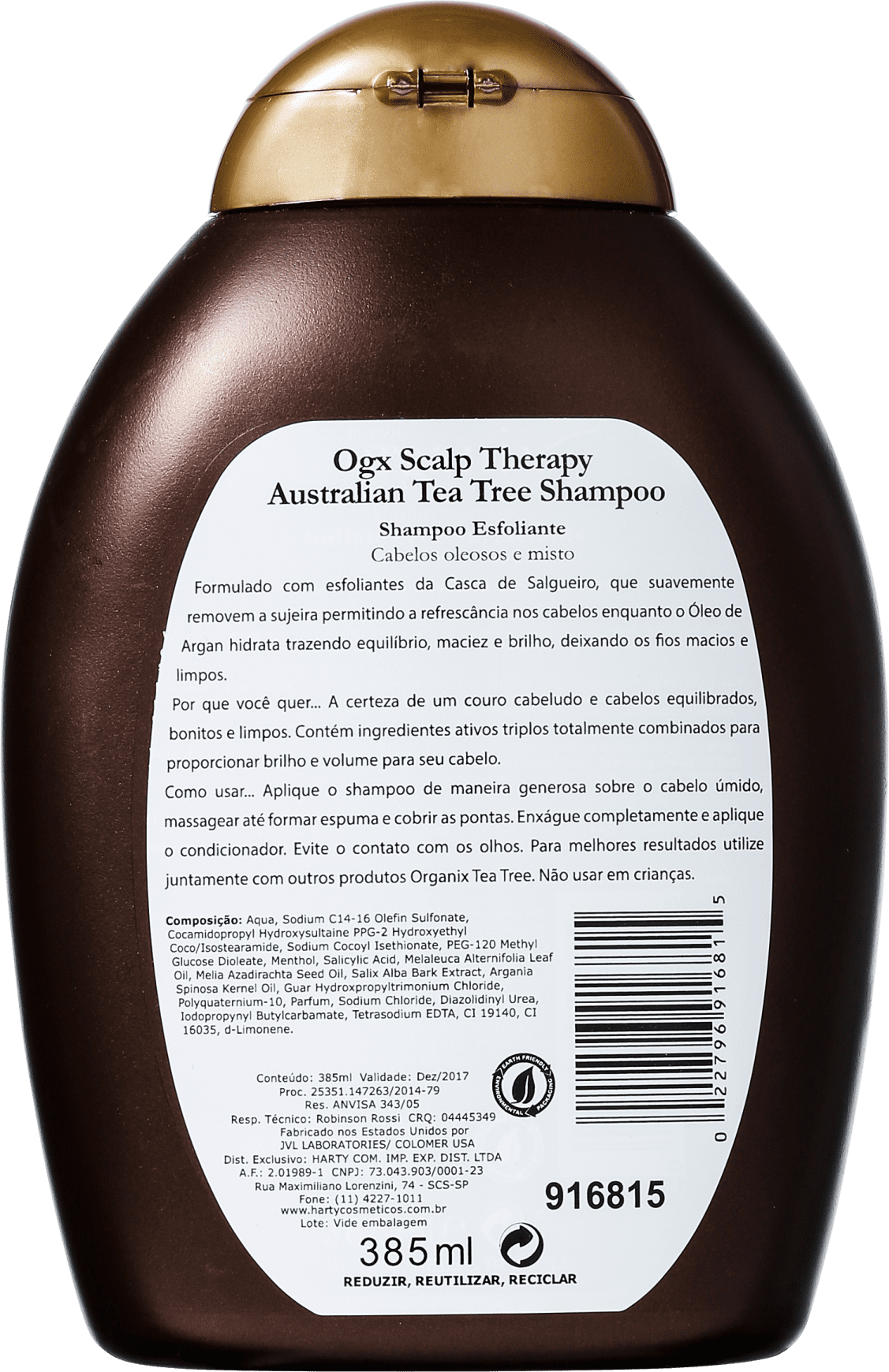 Organix Australian Teatree - Shampoo sem Sulfato 385ml