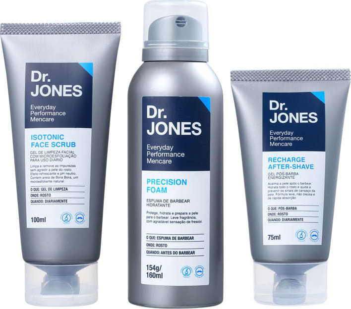 Kit Barba Dr. Jones The Shave Box (3 produtos + Nécessaire)