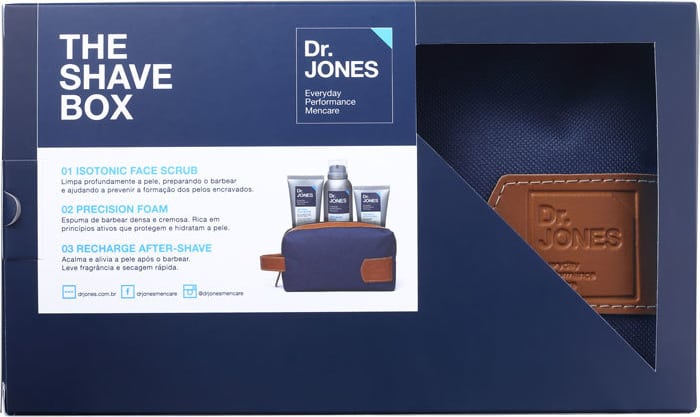 Kit Barba Dr. Jones The Shave Box (3 produtos + Nécessaire)