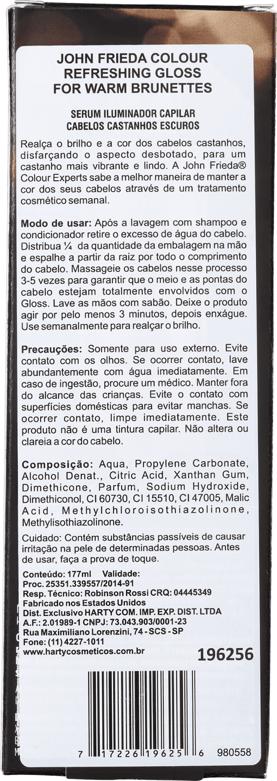 John Frieda Colour Refreshing Gloss For Warm Brunettes - Sérum Tonalizante 177ml