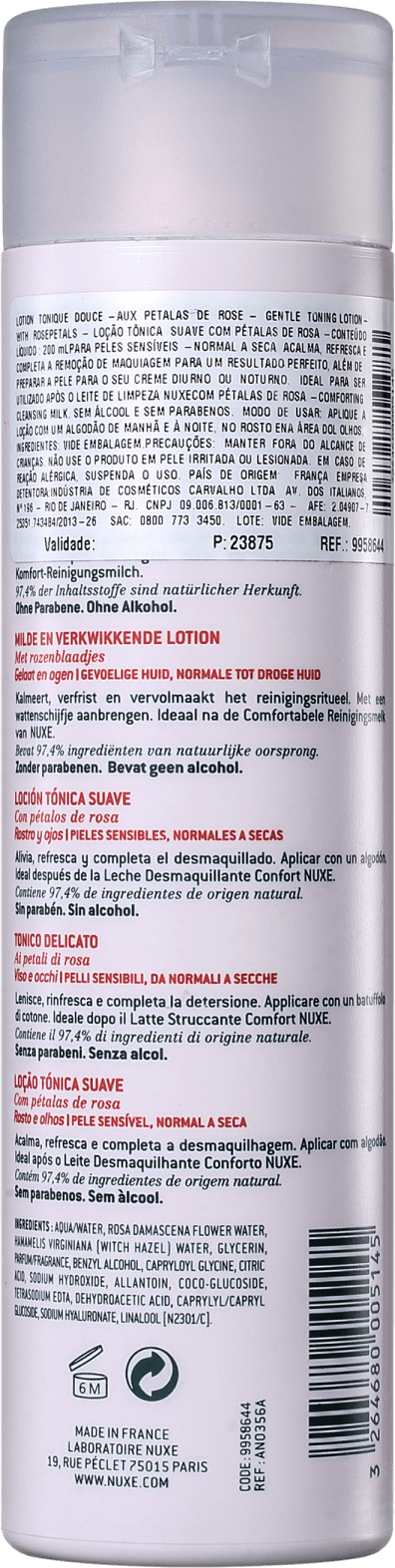 Nuxe Lotion Tonique Douce - Tônico Facial 200ml