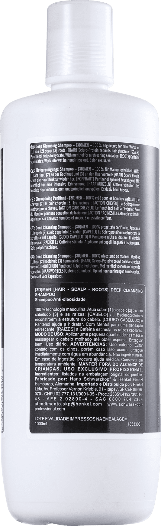 Schwarzkopf Professional 3DMension Deep Cleansing - Shampoo Antirresíduo 1000ml