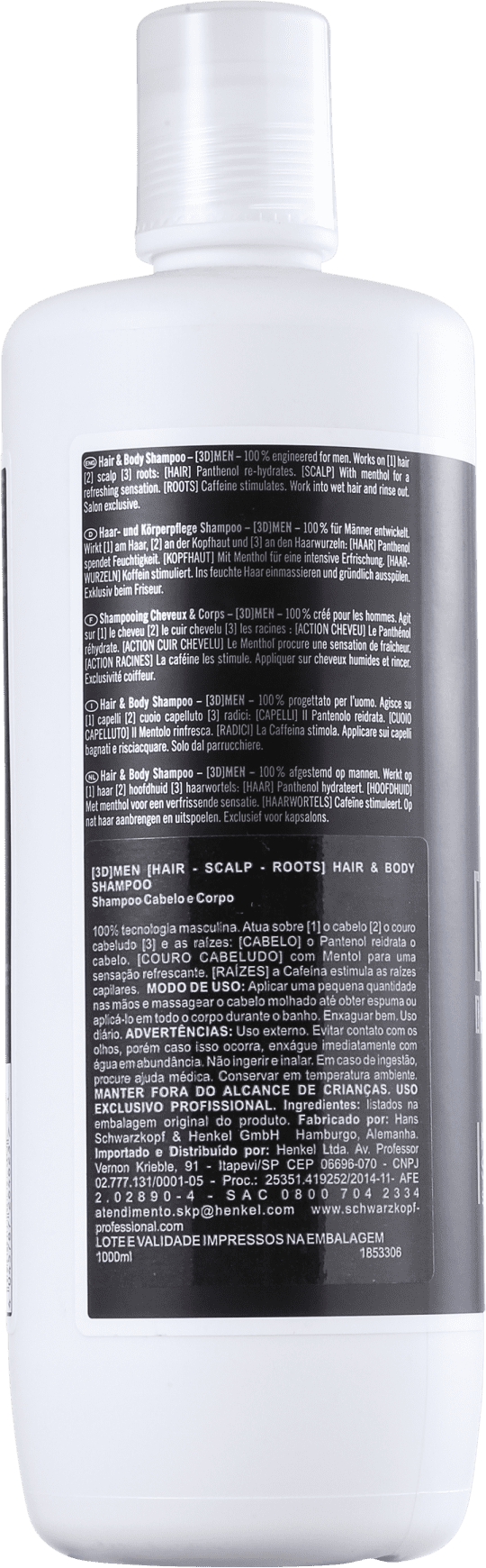 Schwarzkopf Professional 3DMension Hair & Body - Shampoo 1000ml