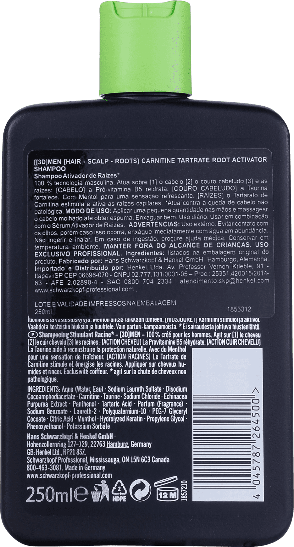 Schwarzkopf Professional 3DMension Root Activator - Shampoo Antiqueda 250ml