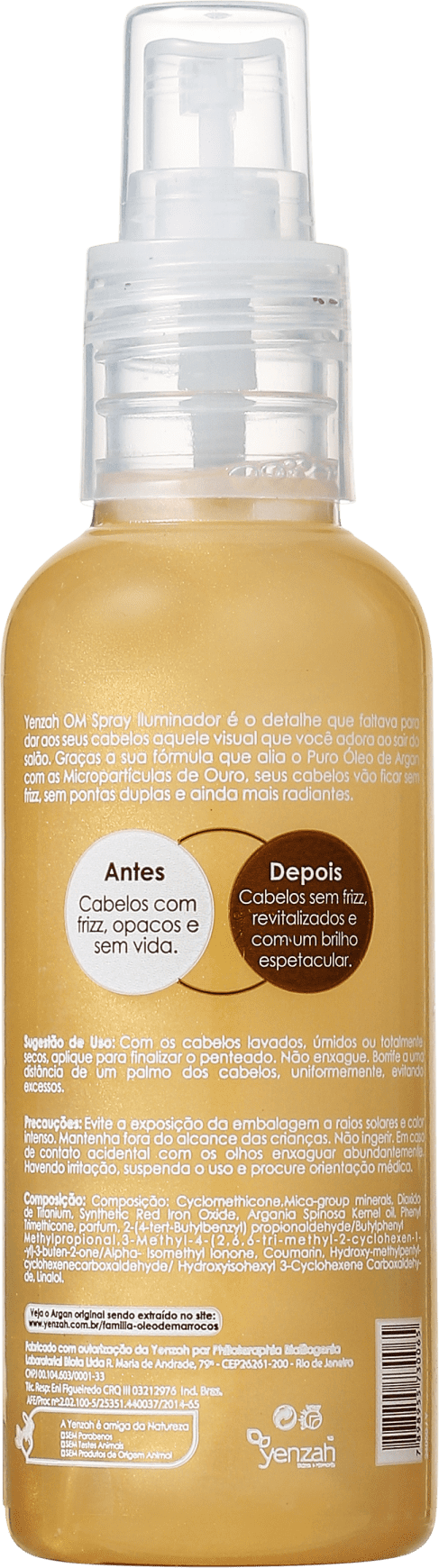 Yenzah OM Ouro - Spray de Brilho 120ml