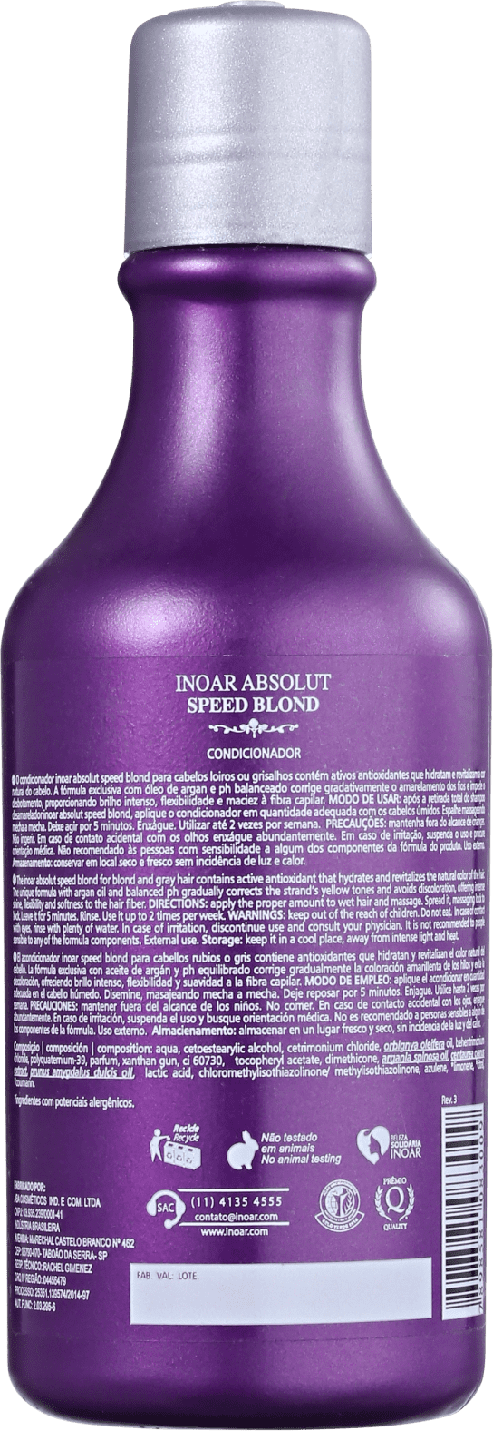 Inoar Absolut Speed Blond - Condicionador 250ml