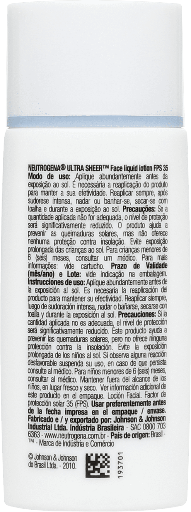 Neutrogena Ultra Sheer Liquid Lotion - Protetor Solar Facial FPS 35 45ml
