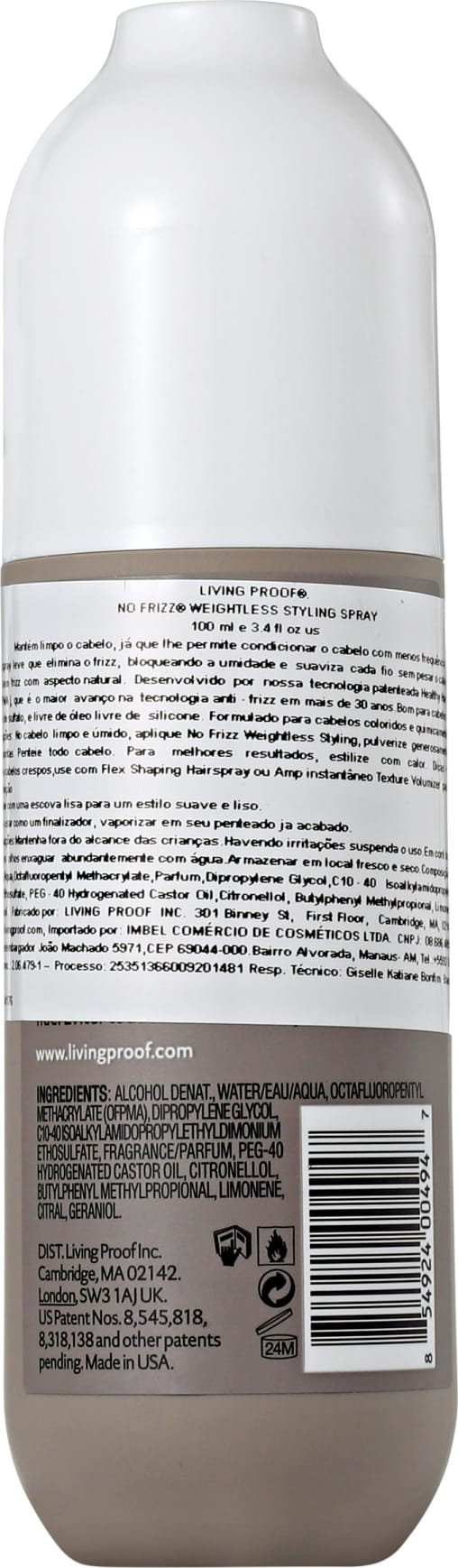 Living Proof No Frizz Weightless Styling Spray - Modelador 100ml