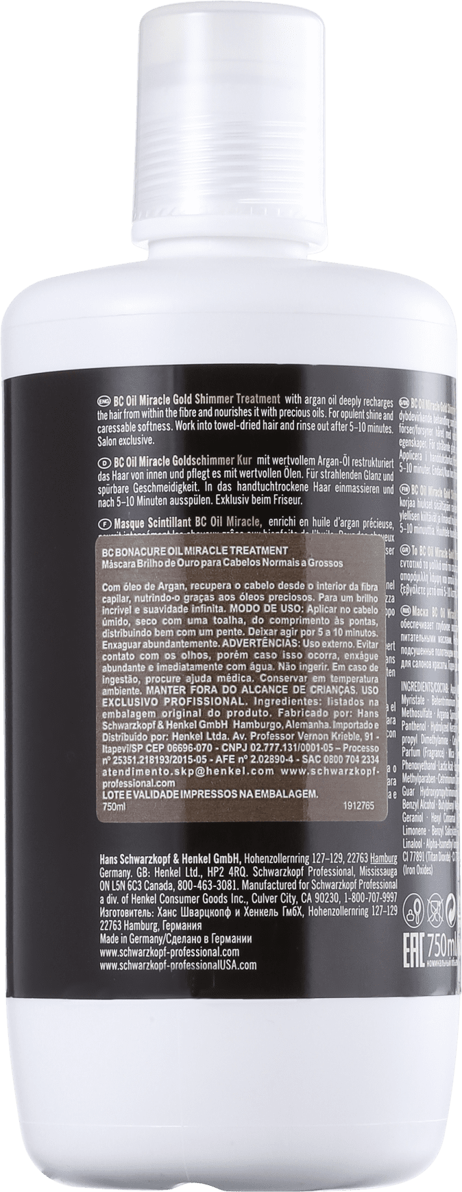 Schwarzkopf Professional BC Bonacure Oil Miracle - Máscara de Nutrição 750ml